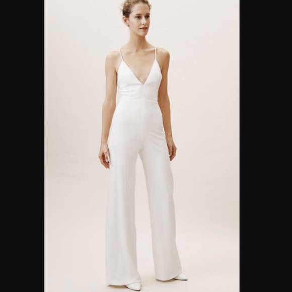 BHLDN Pants - BHLDN Jay Godfrey Auden white jumpsuit strappy NWT